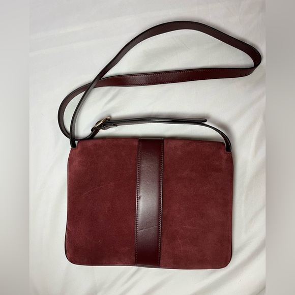 Gucci Arli Medium Suede & Leather Shoulder Bag Crossbody Handbag - Picture 6 of 11